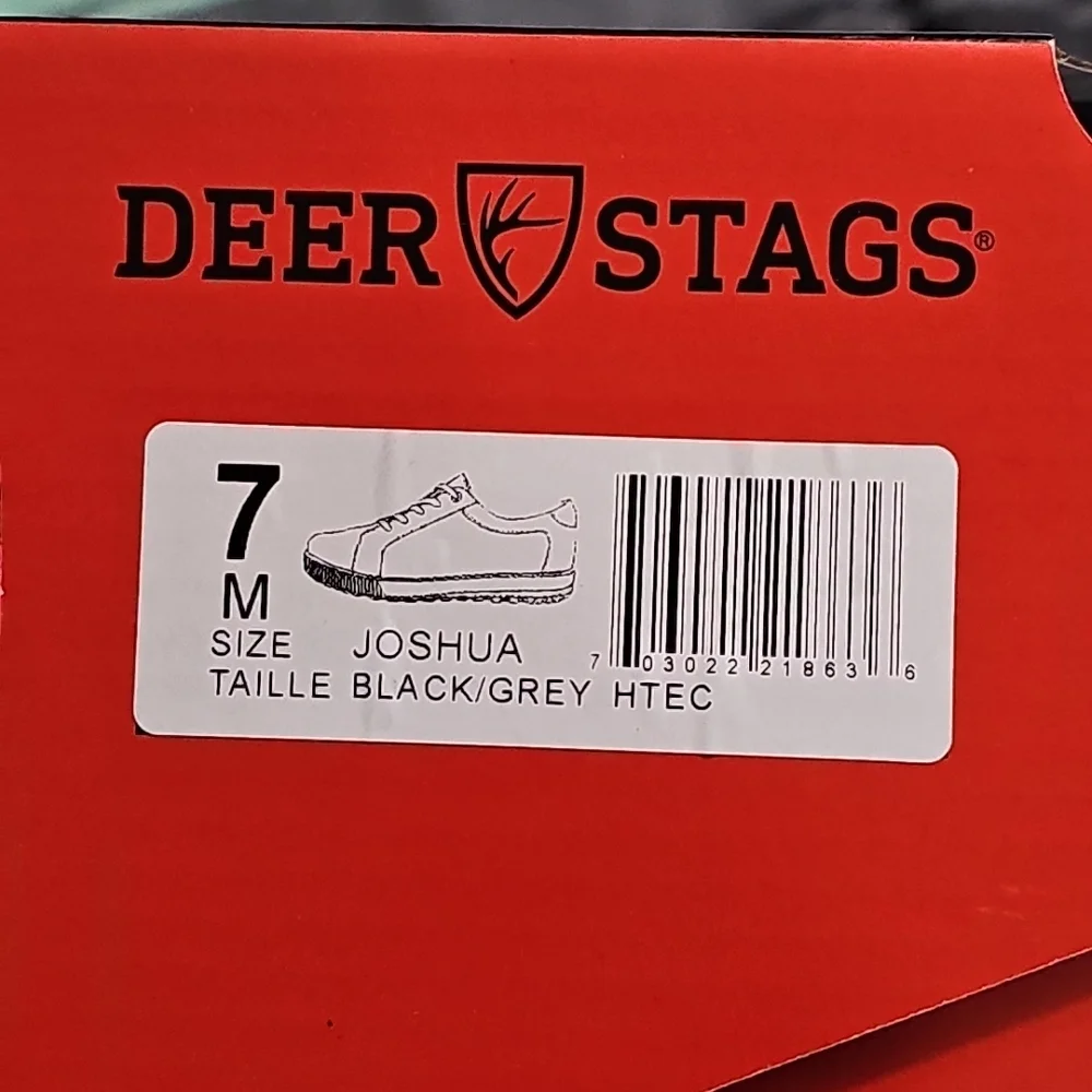 Deer Stags Boy's Joshua Sneaker, Black/Grey, 7M Big Kid NEW In Box‎